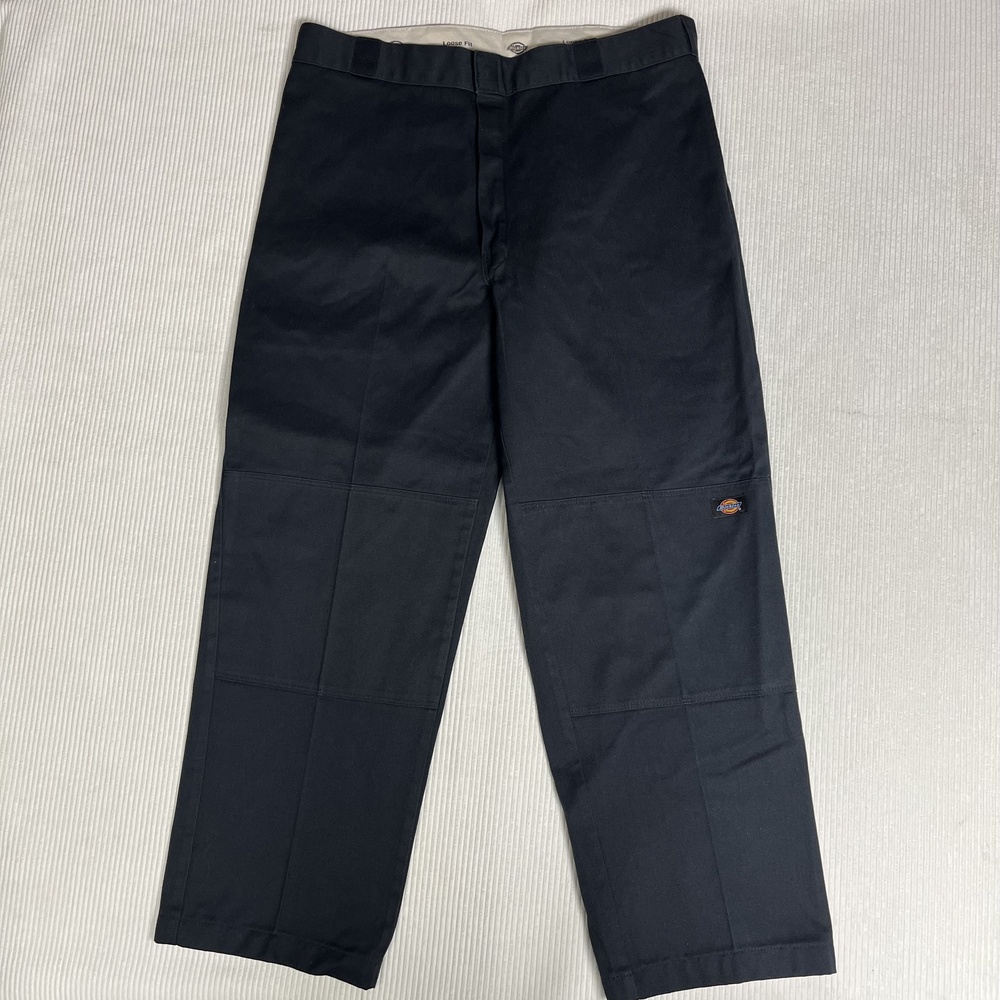 Dickies Pants Mens 38x30 Black Loose Fit Canvas Chino Workwear Straight Leg
